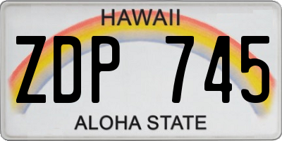 HI license plate ZDP745