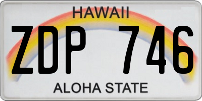 HI license plate ZDP746