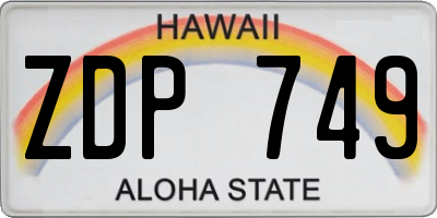 HI license plate ZDP749