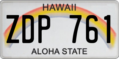 HI license plate ZDP761
