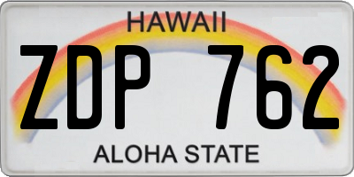 HI license plate ZDP762