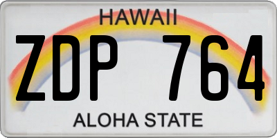 HI license plate ZDP764