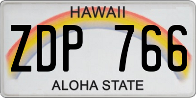 HI license plate ZDP766