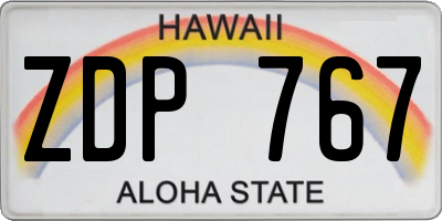 HI license plate ZDP767