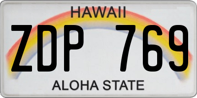 HI license plate ZDP769