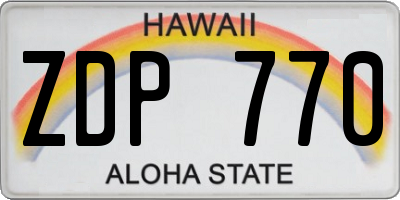 HI license plate ZDP770