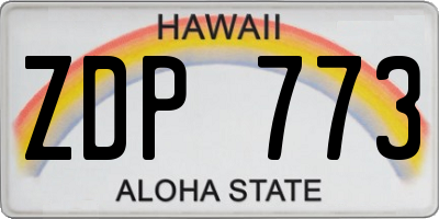 HI license plate ZDP773