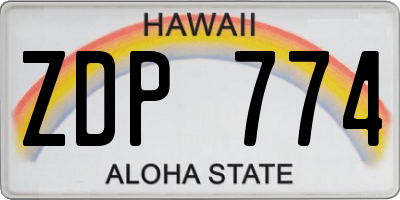 HI license plate ZDP774