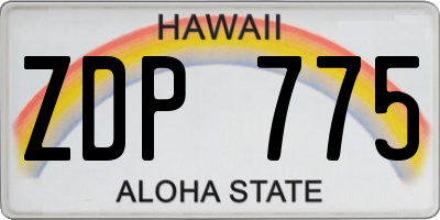HI license plate ZDP775