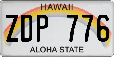 HI license plate ZDP776