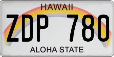 HI license plate ZDP780