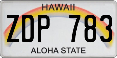 HI license plate ZDP783