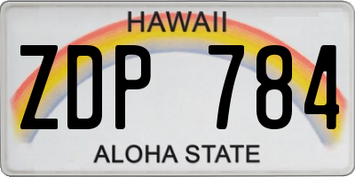 HI license plate ZDP784