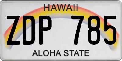 HI license plate ZDP785