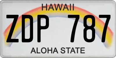HI license plate ZDP787