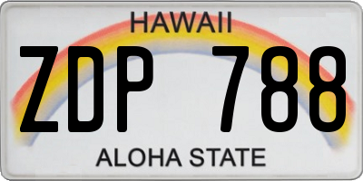 HI license plate ZDP788