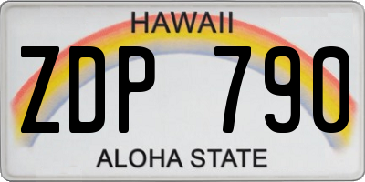HI license plate ZDP790