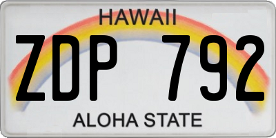 HI license plate ZDP792