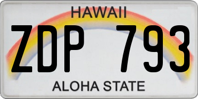 HI license plate ZDP793