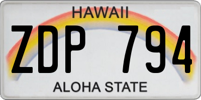 HI license plate ZDP794