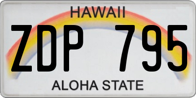 HI license plate ZDP795