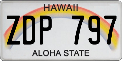 HI license plate ZDP797