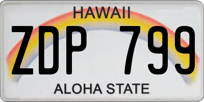 HI license plate ZDP799