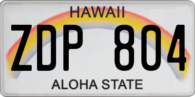 HI license plate ZDP804