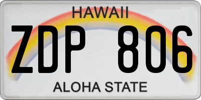 HI license plate ZDP806