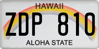 HI license plate ZDP810