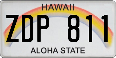 HI license plate ZDP811
