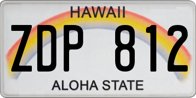 HI license plate ZDP812