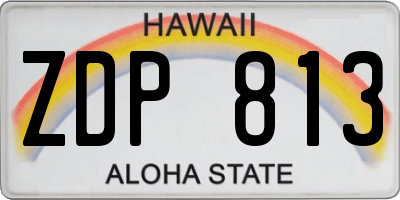 HI license plate ZDP813