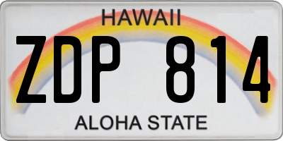 HI license plate ZDP814