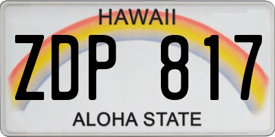 HI license plate ZDP817