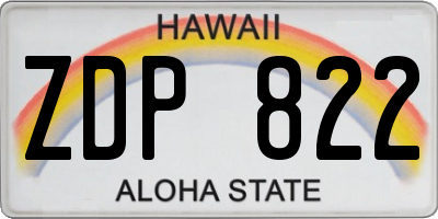HI license plate ZDP822