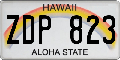 HI license plate ZDP823
