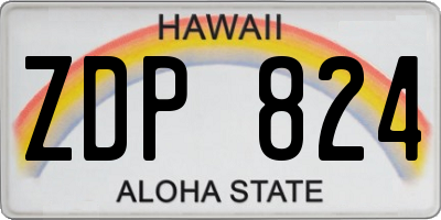 HI license plate ZDP824
