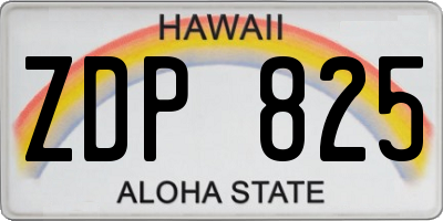 HI license plate ZDP825