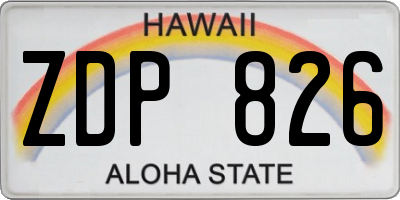 HI license plate ZDP826