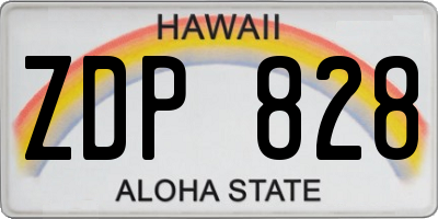 HI license plate ZDP828