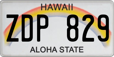 HI license plate ZDP829