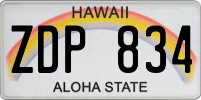 HI license plate ZDP834