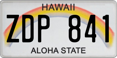HI license plate ZDP841