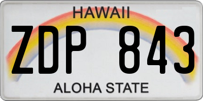 HI license plate ZDP843