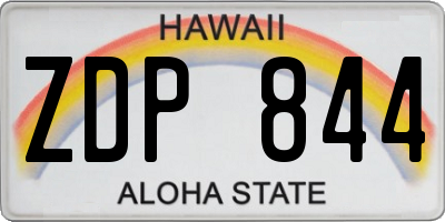 HI license plate ZDP844