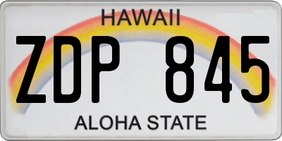 HI license plate ZDP845