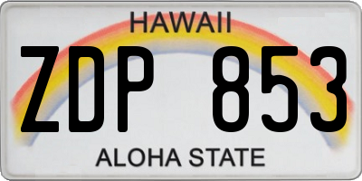 HI license plate ZDP853