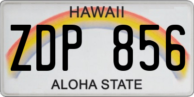 HI license plate ZDP856