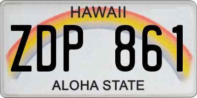HI license plate ZDP861